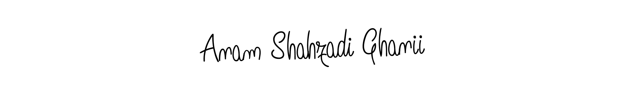 How to make Anam Shahzadi Ghanii name signature. Use Angelique-Rose-font-FFP style for creating short signs online. This is the latest handwritten sign. Anam Shahzadi Ghanii signature style 5 images and pictures png