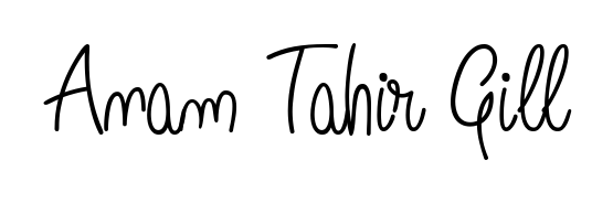 Master the art of signing with Anam Tahir Gill written in fluent Angelique-Rose-font-FFP script. A great template to practice and refine your handwriting. Anam Tahir Gill signature style 5 images and pictures png