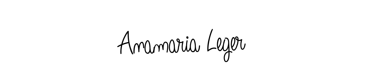 The best way (Angelique-Rose-font-FFP) to make a short signature is to pick only two or three words in your name. The name Anamaria Leger include a total of six letters. For converting this name. Anamaria Leger signature style 5 images and pictures png