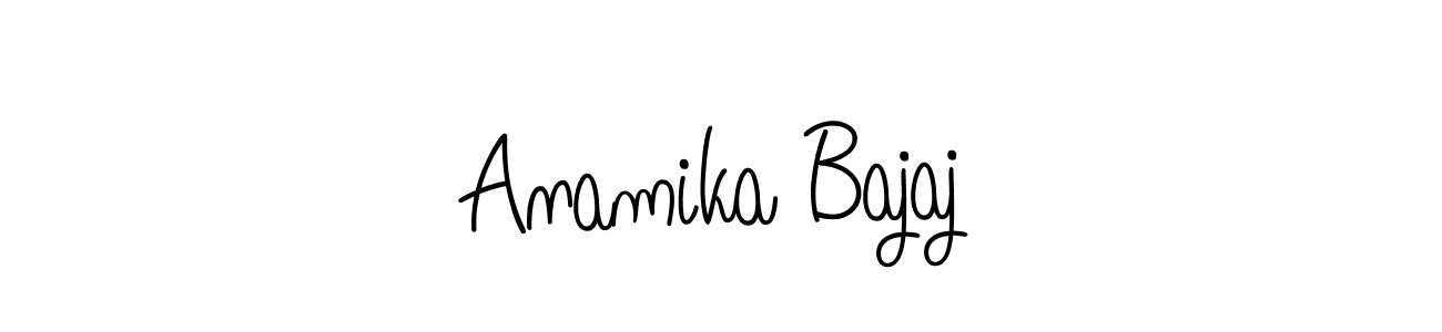 if you are searching for the best signature style for your name Anamika Bajaj. so please give up your signature search. here we have designed multiple signature styles  using Angelique-Rose-font-FFP. Anamika Bajaj signature style 5 images and pictures png