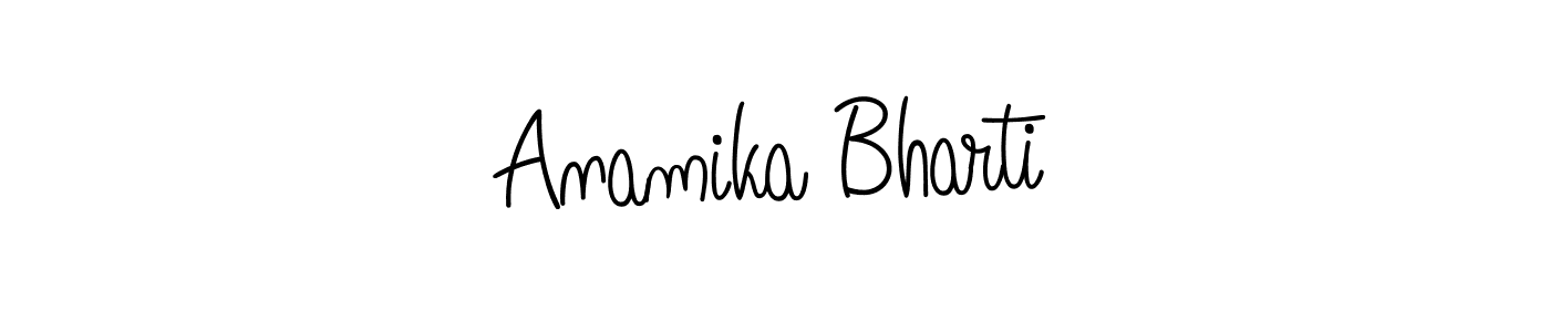 if you are searching for the best signature style for your name Anamika Bharti. so please give up your signature search. here we have designed multiple signature styles  using Angelique-Rose-font-FFP. Anamika Bharti signature style 5 images and pictures png