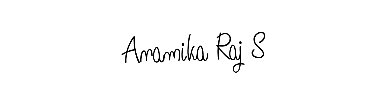 You should practise on your own different ways (Angelique-Rose-font-FFP) to write your name (Anamika Raj S) in signature. don't let someone else do it for you. Anamika Raj S signature style 5 images and pictures png