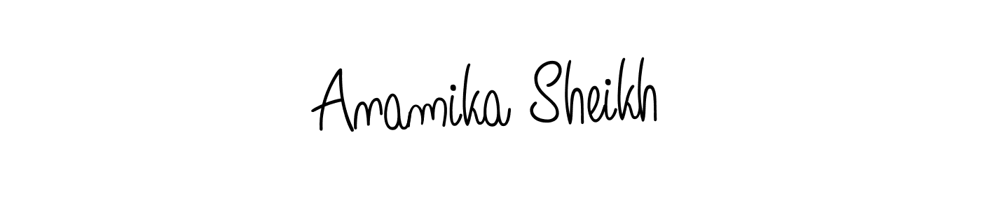 Anamika Sheikh stylish signature style. Best Handwritten Sign (Angelique-Rose-font-FFP) for my name. Handwritten Signature Collection Ideas for my name Anamika Sheikh. Anamika Sheikh signature style 5 images and pictures png