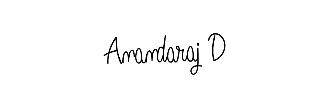 How to make Anandaraj D name signature. Use Angelique-Rose-font-FFP style for creating short signs online. This is the latest handwritten sign. Anandaraj D signature style 5 images and pictures png