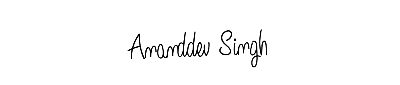 How to make Ananddev Singh name signature. Use Angelique-Rose-font-FFP style for creating short signs online. This is the latest handwritten sign. Ananddev Singh signature style 5 images and pictures png