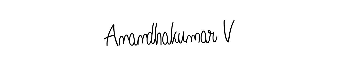 Create a beautiful signature design for name Anandhakumar V. With this signature (Angelique-Rose-font-FFP) fonts, you can make a handwritten signature for free. Anandhakumar V signature style 5 images and pictures png