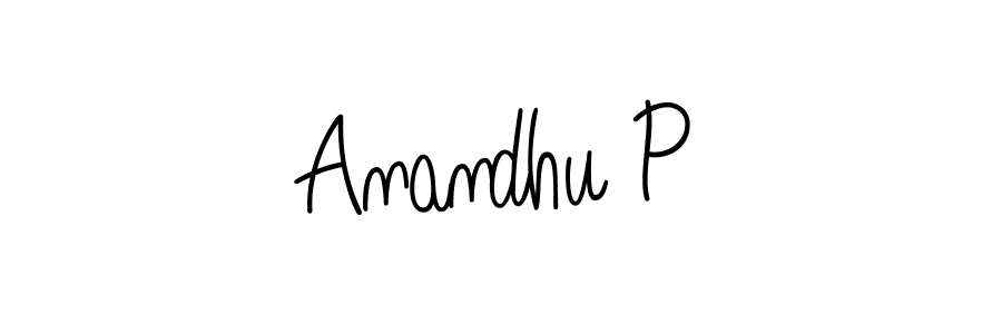 Design your own signature with our free online signature maker. With this signature software, you can create a handwritten (Angelique-Rose-font-FFP) signature for name Anandhu P. Anandhu P signature style 5 images and pictures png