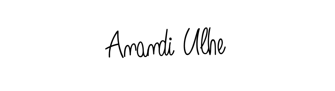 You should practise on your own different ways (Angelique-Rose-font-FFP) to write your name (Anandi Ulhe) in signature. don't let someone else do it for you. Anandi Ulhe signature style 5 images and pictures png