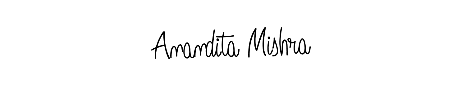 How to make Anandita Mishra name signature. Use Angelique-Rose-font-FFP style for creating short signs online. This is the latest handwritten sign. Anandita Mishra signature style 5 images and pictures png