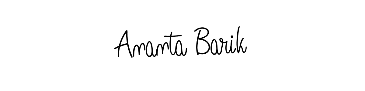You should practise on your own different ways (Angelique-Rose-font-FFP) to write your name (Ananta Barik) in signature. don't let someone else do it for you. Ananta Barik signature style 5 images and pictures png