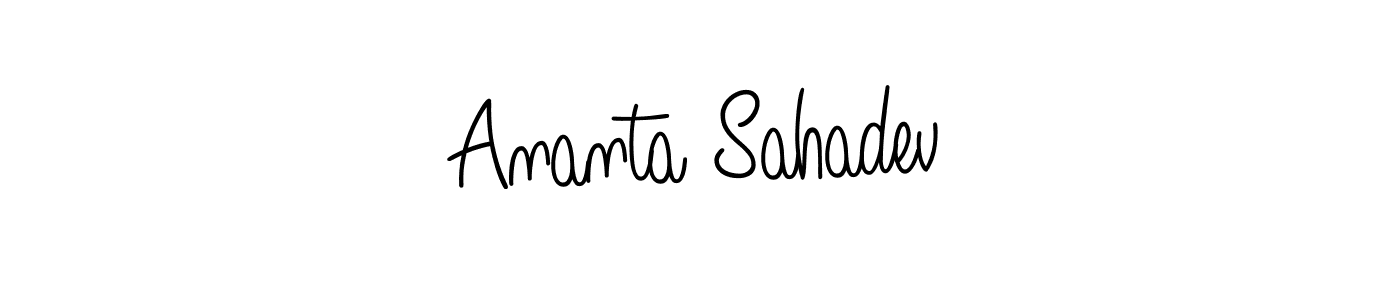 The best way (Angelique-Rose-font-FFP) to make a short signature is to pick only two or three words in your name. The name Ananta Sahadev include a total of six letters. For converting this name. Ananta Sahadev signature style 5 images and pictures png