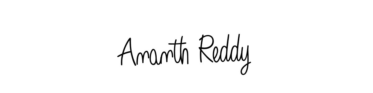 Use a signature maker to create a handwritten signature online. With this signature software, you can design (Angelique-Rose-font-FFP) your own signature for name Ananth Reddy. Ananth Reddy signature style 5 images and pictures png