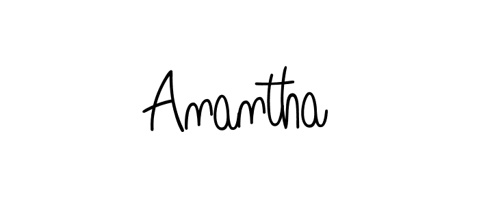 How to make Anantha name signature. Use Angelique-Rose-font-FFP style for creating short signs online. This is the latest handwritten sign. Anantha signature style 5 images and pictures png