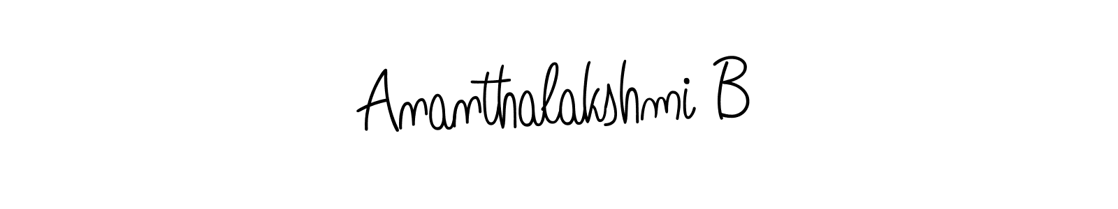 Ananthalakshmi B stylish signature style. Best Handwritten Sign (Angelique-Rose-font-FFP) for my name. Handwritten Signature Collection Ideas for my name Ananthalakshmi B. Ananthalakshmi B signature style 5 images and pictures png