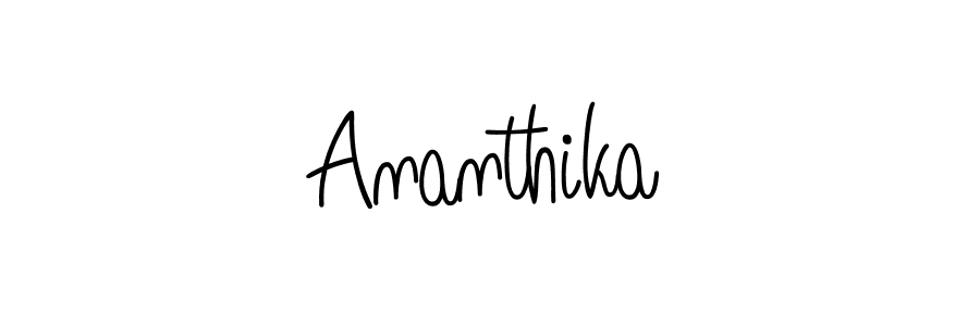 You should practise on your own different ways (Angelique-Rose-font-FFP) to write your name (Ananthika) in signature. don't let someone else do it for you. Ananthika signature style 5 images and pictures png