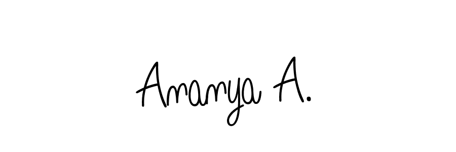 How to make Ananya A. name signature. Use Angelique-Rose-font-FFP style for creating short signs online. This is the latest handwritten sign. Ananya A. signature style 5 images and pictures png