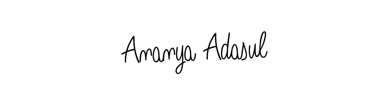 You should practise on your own different ways (Angelique-Rose-font-FFP) to write your name (Ananya Adasul) in signature. don't let someone else do it for you. Ananya Adasul signature style 5 images and pictures png