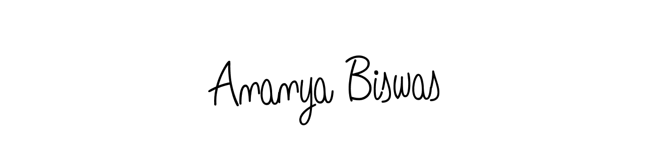 Use a signature maker to create a handwritten signature online. With this signature software, you can design (Angelique-Rose-font-FFP) your own signature for name Ananya Biswas. Ananya Biswas signature style 5 images and pictures png