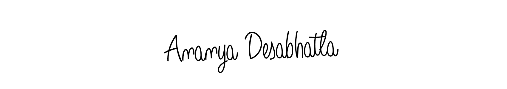 Use a signature maker to create a handwritten signature online. With this signature software, you can design (Angelique-Rose-font-FFP) your own signature for name Ananya Desabhatla. Ananya Desabhatla signature style 5 images and pictures png