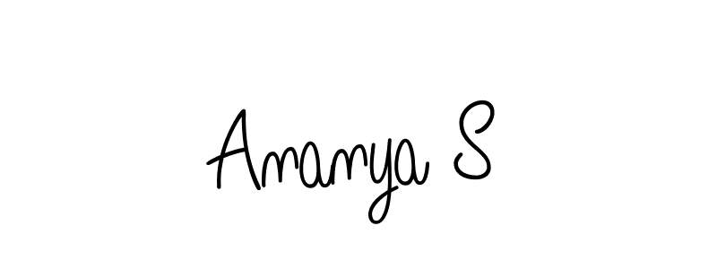 The best way (Angelique-Rose-font-FFP) to make a short signature is to pick only two or three words in your name. The name Ananya S include a total of six letters. For converting this name. Ananya S signature style 5 images and pictures png