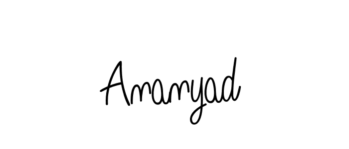 Use a signature maker to create a handwritten signature online. With this signature software, you can design (Angelique-Rose-font-FFP) your own signature for name Ananyad. Ananyad signature style 5 images and pictures png