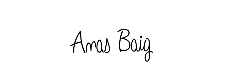 Use a signature maker to create a handwritten signature online. With this signature software, you can design (Angelique-Rose-font-FFP) your own signature for name Anas Baig. Anas Baig signature style 5 images and pictures png