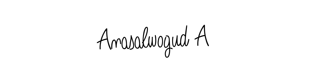 How to make Anasalwogud A name signature. Use Angelique-Rose-font-FFP style for creating short signs online. This is the latest handwritten sign. Anasalwogud A signature style 5 images and pictures png