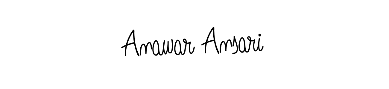 You should practise on your own different ways (Angelique-Rose-font-FFP) to write your name (Anawar Ansari) in signature. don't let someone else do it for you. Anawar Ansari signature style 5 images and pictures png