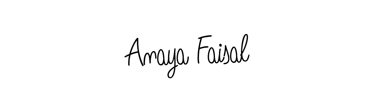 The best way (Angelique-Rose-font-FFP) to make a short signature is to pick only two or three words in your name. The name Anaya Faisal include a total of six letters. For converting this name. Anaya Faisal signature style 5 images and pictures png