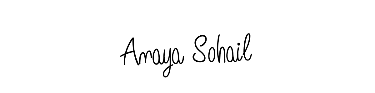 The best way (Angelique-Rose-font-FFP) to make a short signature is to pick only two or three words in your name. The name Anaya Sohail include a total of six letters. For converting this name. Anaya Sohail signature style 5 images and pictures png