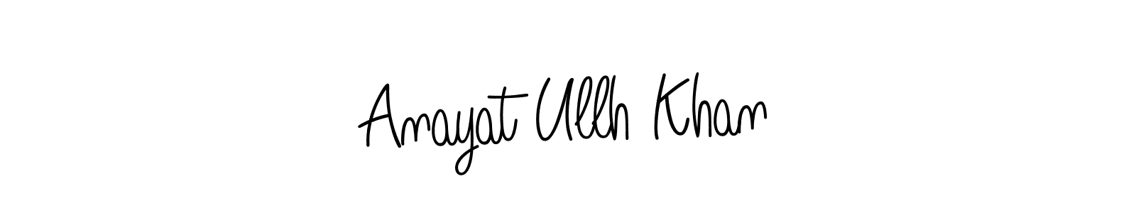 Design your own signature with our free online signature maker. With this signature software, you can create a handwritten (Angelique-Rose-font-FFP) signature for name Anayat Ullh Khan. Anayat Ullh Khan signature style 5 images and pictures png