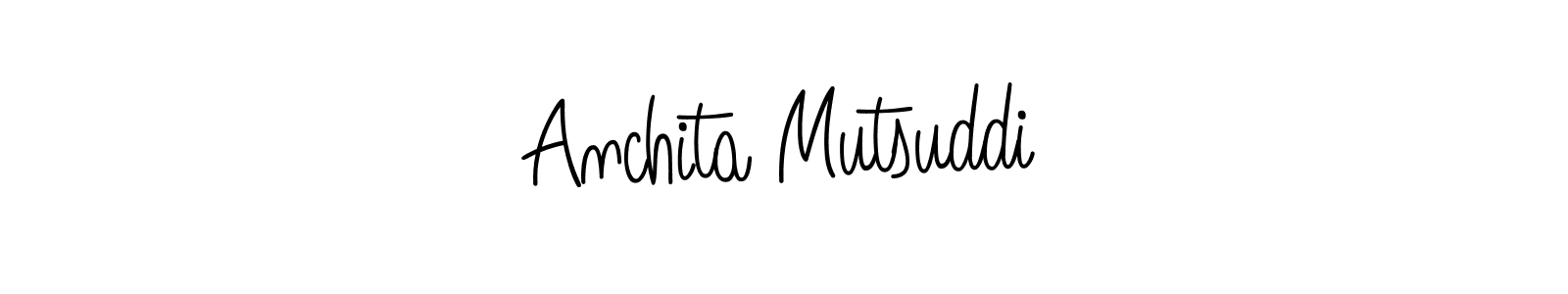 You should practise on your own different ways (Angelique-Rose-font-FFP) to write your name (Anchita Mutsuddi) in signature. don't let someone else do it for you. Anchita Mutsuddi signature style 5 images and pictures png