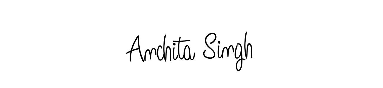 You should practise on your own different ways (Angelique-Rose-font-FFP) to write your name (Anchita Singh) in signature. don't let someone else do it for you. Anchita Singh signature style 5 images and pictures png