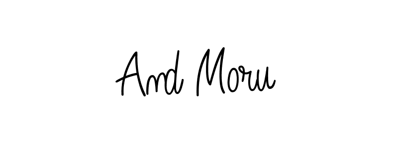 How to make And Moru name signature. Use Angelique-Rose-font-FFP style for creating short signs online. This is the latest handwritten sign. And Moru signature style 5 images and pictures png