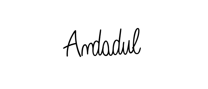 How to make Andadul name signature. Use Angelique-Rose-font-FFP style for creating short signs online. This is the latest handwritten sign. Andadul signature style 5 images and pictures png