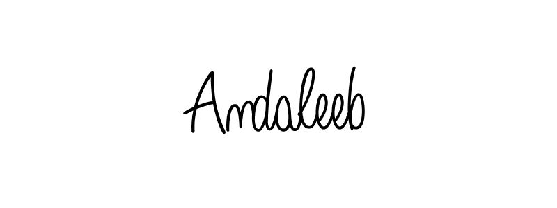 Create a beautiful signature design for name Andaleeb. With this signature (Angelique-Rose-font-FFP) fonts, you can make a handwritten signature for free. Andaleeb signature style 5 images and pictures png