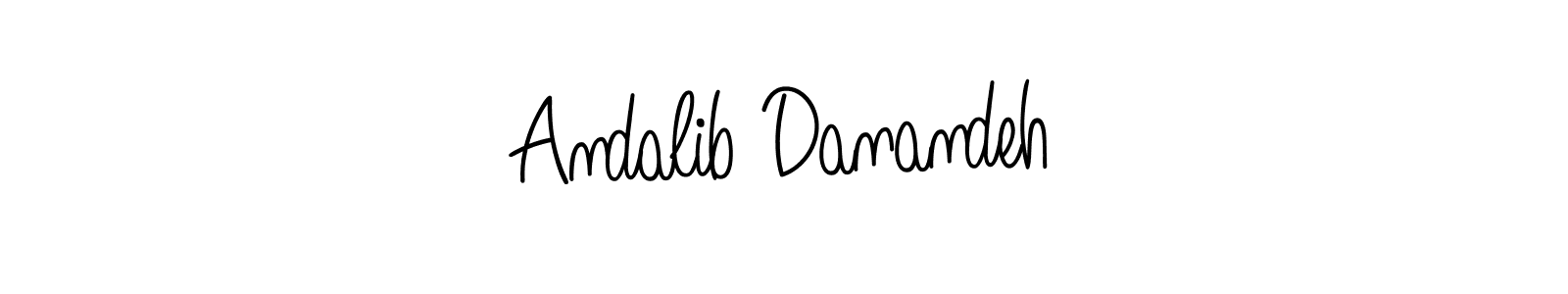 Make a beautiful signature design for name Andalib Danandeh. With this signature (Angelique-Rose-font-FFP) style, you can create a handwritten signature for free. Andalib Danandeh signature style 5 images and pictures png