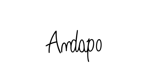 Make a beautiful signature design for name Andapo. With this signature (Angelique-Rose-font-FFP) style, you can create a handwritten signature for free. Andapo signature style 5 images and pictures png