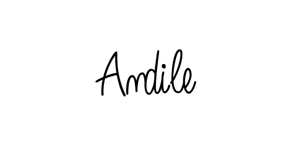 How to make Andile name signature. Use Angelique-Rose-font-FFP style for creating short signs online. This is the latest handwritten sign. Andile signature style 5 images and pictures png