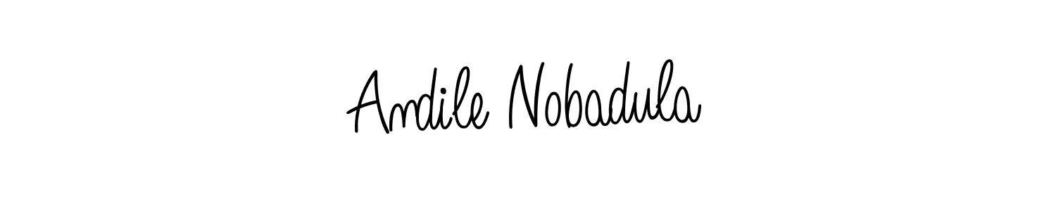 The best way (Angelique-Rose-font-FFP) to make a short signature is to pick only two or three words in your name. The name Andile Nobadula include a total of six letters. For converting this name. Andile Nobadula signature style 5 images and pictures png