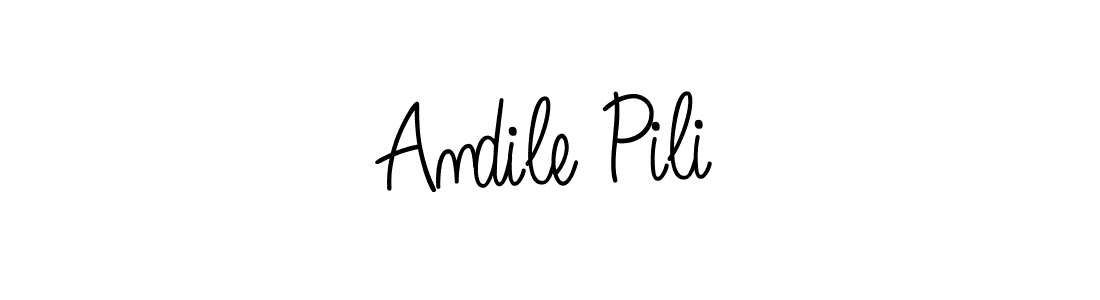 How to make Andile Pili name signature. Use Angelique-Rose-font-FFP style for creating short signs online. This is the latest handwritten sign. Andile Pili signature style 5 images and pictures png