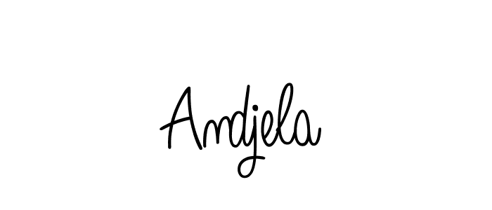 Use a signature maker to create a handwritten signature online. With this signature software, you can design (Angelique-Rose-font-FFP) your own signature for name Andjela. Andjela signature style 5 images and pictures png