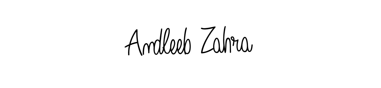 Angelique-Rose-font-FFP is a professional signature style that is perfect for those who want to add a touch of class to their signature. It is also a great choice for those who want to make their signature more unique. Get Andleeb Zahra name to fancy signature for free. Andleeb Zahra signature style 5 images and pictures png