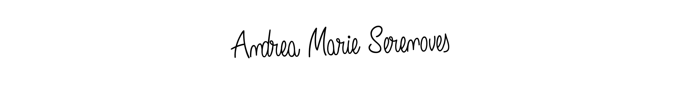 You should practise on your own different ways (Angelique-Rose-font-FFP) to write your name (Andrea Marie Serenoves) in signature. don't let someone else do it for you. Andrea Marie Serenoves signature style 5 images and pictures png