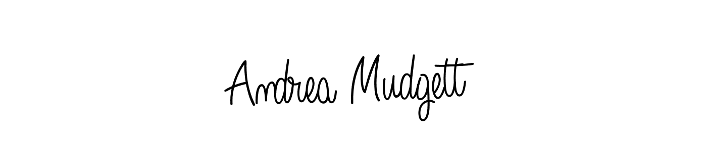 Andrea Mudgett stylish signature style. Best Handwritten Sign (Angelique-Rose-font-FFP) for my name. Handwritten Signature Collection Ideas for my name Andrea Mudgett. Andrea Mudgett signature style 5 images and pictures png