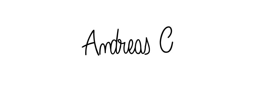 How to make Andreas C name signature. Use Angelique-Rose-font-FFP style for creating short signs online. This is the latest handwritten sign. Andreas C signature style 5 images and pictures png