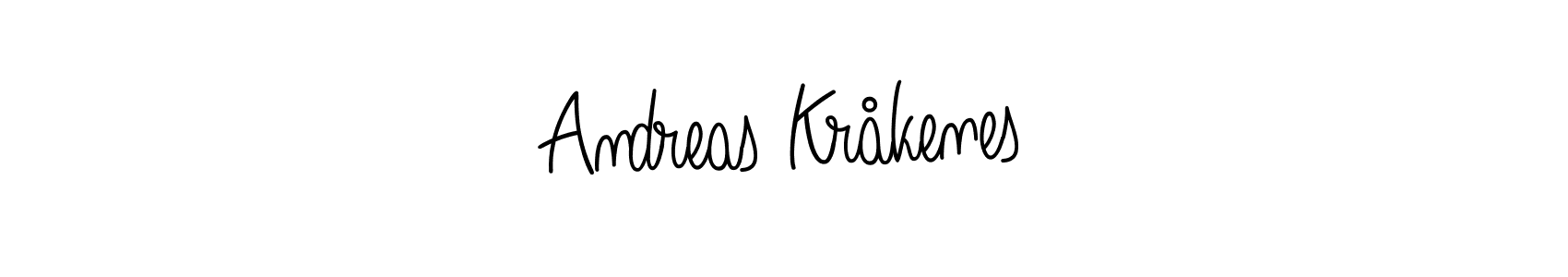 The best way (Angelique-Rose-font-FFP) to make a short signature is to pick only two or three words in your name. The name Andreas Kråkenes include a total of six letters. For converting this name. Andreas Kråkenes signature style 5 images and pictures png