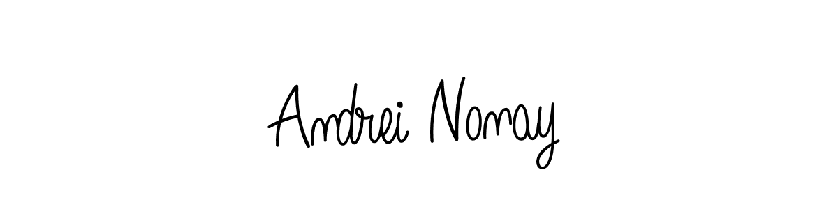 Use a signature maker to create a handwritten signature online. With this signature software, you can design (Angelique-Rose-font-FFP) your own signature for name Andrei Nonay. Andrei Nonay signature style 5 images and pictures png