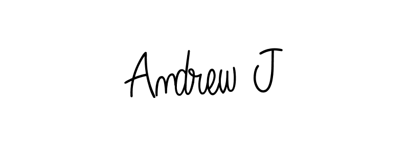 Make a beautiful signature design for name Andrew J. With this signature (Angelique-Rose-font-FFP) style, you can create a handwritten signature for free. Andrew J signature style 5 images and pictures png