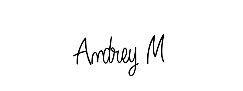 Design your own signature with our free online signature maker. With this signature software, you can create a handwritten (Angelique-Rose-font-FFP) signature for name Andrey M. Andrey M signature style 5 images and pictures png